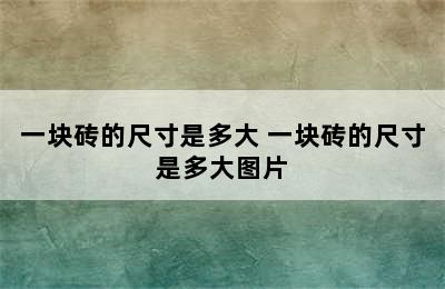 一块砖的尺寸是多大 一块砖的尺寸是多大图片